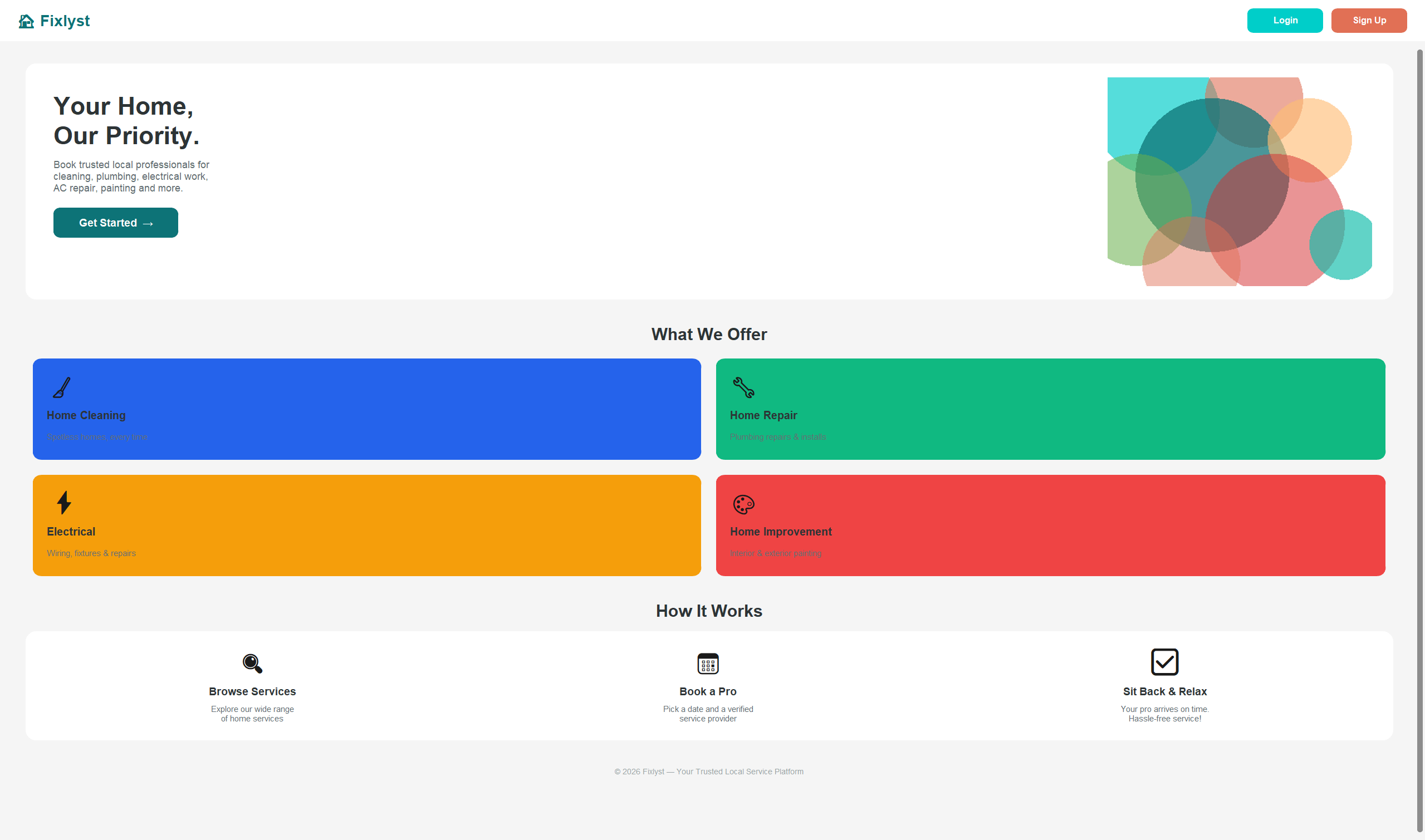 Fixlyst Home Services Platform